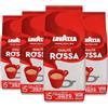 Lavazza, Qualità Rossa, Caffè in Grani, con Note Aromatiche di Cioccolato e Frutta Secca, Arabica e Robusta, Intensità 5/10, Tostatura Media, 4 Confezioni da 500 g