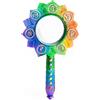 N/A Specchio a mano Chakra a forma di loto con simbolo Chakra e gemme colorate nel m