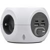 SIMON COMBIBALL - Presa multipla con presa francese, multipla con presa USB, 8 prese di ricarica, ladro di prese con interruttore, ricarica wireless smartphone, colore bianco