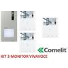 Comelit KIT VIDEOCITOFONO 3 FAMIGLIE 2 FILI COMELIT PL 8461V VIVAVOCE QUADRA 6721W TRE