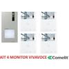 Comelit KIT VIDEOCITOFONO 4 FAMIGLIE 2 FILI COMELIT 8461V VIVAVOCE QUADRA 6721W quattro