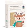 Ursus 2487 00 00F - Calendario dell'Avvento Amici dell'inverno, 24 buste in carta kraft, incl. adesivi e mollette in legno, set fai da te per la realizzazione di calendari dell'Avvento