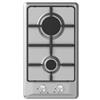 SCHOCK | Piano Cottura 2 Fuochi Gas Silver PC30 con Manopole Milleluci, Griglie in Piattina, Valvole di Sicurezza, Inox, 290x510 mm