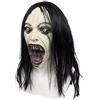 Bulex Maschera horror da donna che piange con parrucche spaventoso fantasma malvagio diavolo raccapricciante demone maschera intera in lattice maschera horror Halloween festa in maschera oggetti di
