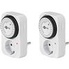 Goobay 55538 Interruttore orario analogico per interni - interruttore orario per prese - ciclo di 15 minuti regolabile - controllo LED - set di 2 - Versione Tedesca