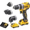 DEWALT Avvitatore multitesta 12v 2 batterie 3ah 4 mandrini tstak DEWALT DCD703L2T-QW