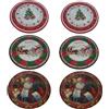 COSE DA CASA Set 6 Sotto piatti decorazioni natalizie 33 cm albero di natale babbo slitta e r
