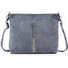 Firenze Artegiani. Mareta Borsa a tracolla da donna. Vera pelle scamosciata, 30 x 10 x 26 cm. Colore: blu, blu, Utility