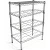 SCAFFALE PORTABOTTIGLIE METALLO CROMATO 4 RIPIANI 3 WINE RACK 60x35x90cm