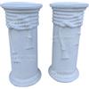 FratelliVagnoni 2 Colonne Colonna Capitelli cm 70 cemento e marmo base arredo per busto Coppia