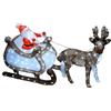 COSE DA CASA Slitta con Renna Babbo Natale rosso Luminosa 250 led Decorazione Natalizia