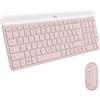 Logitech MK470 Slim Kit Tastiera e Mouse Wireless, Compatto, Silenzioso, Ricevitore USB a 2.4 GHz, Connettività Plug n' Play, Layout Tedesco QWERTZ, Rosa