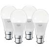 LEDVANCE Lampada LED Smart+, tecnologia Bluetooth, B22d, colore della luce variabile, colori RGB modificabili, sostituisce lampadine da 60 W, controllabili con Alexa, Google e Apple, confezione da 4