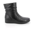 Enval Soft stivaletti da donna scarpe invernali in pelle nero comodi con zeppa