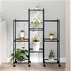 vidaXL Portafiori con Ruote 83x25x103,5 cm Ferro Nero