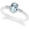 Comete Anello FANTASIA SOLITARIO DIAMANTI ACQUAMARINA OVALE codice ANQ296