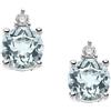 Comete Orecchini FANTASIA ORO DIAMANTI ACQUAMARINA TONDA ORB879 Comete Donna