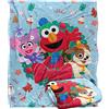 LOGOVISION Sesame Street Coperta per bambini Furry Friends Forever Elmo Abby Wreath, setosa al tatto, 152 x 127 cm