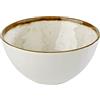 APS guscio - Stone Art in melamina, Ø 15 cm, altezza: 7,5 cm, 0,6 litri, interno: parete, bianco, bordo: Marrone