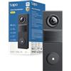 Tapo D205 Videocitofono 2K 3MP, Campo Visivo 160°, Rilevamento AI, IP54, Chiamata al Campanello, Alta Durata della Batteria da 5200mAh, Ricarica Veloce, Porta USB-C, Compatibile con Panello Solare