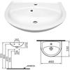 Diana Vitra Lavabo Lavabo Da Mano 45 - 65 Cm Bianco Da Muro