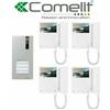 Comelit KIT VIDEOCITOFONO 4 FAMIGLIE 2 FILI COMELIT 8461M QUADRIFAMILIARE 6701W
