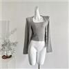 Twin Set Donna Canotta E Cardigan A Coste Grigio Slim Morbido CF54468