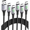 INIU Cavo USB Type-C [5 Pezzi, 2m+2m+1m+1m+0.5m], Cavetto USB C 3,1A Ricarica Rapida, Nylon Cavo USB A USB C per Caricabatterie per iPhone 17 16 Pro Max Samsung S25 24 Ultra Google Pixel 10 9 Pro ECC.