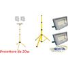 V-TAC FARO LUCE LED DA CANTIERE PROIETTORE SU TREPPIEDE 20W ESTERNO INTERNO