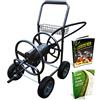 BACKYARD EXPRESSIONS PATIO · HOME · GARD Backyard Expressions - Carrello avvolgitubo in metallo con ruote, resistente per tubo flessibile, capacità 65 m, finitura Hammertone