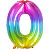 Folat Palloncino in alluminio Yummy Gummy Rainbow Numero 0-86 cm, Multicolore, 63240