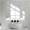 16pz Adesivi Specchio Quadrato Bagno WC Decorazioni Creative 15X15cm*0,1mm