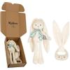 Kaloo - Set regalo per bebè - 2 pezzi : Peluche coniglio 25 cm + anello per dent