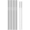 Avilia Set 8 Cannucce per Bibite con Scovolino per la Pulizia - Cannucce Riutilizzabili con Spazzolino, in Metallo, 23.5cm, Argento