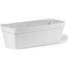 veca FIORIERA VASO BALCONETTA PLASTICA 50x19xh16cm 14 Lt Bianco con SUPPORTO IN FERRO