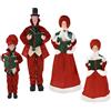 COSE DA CASA Set 4 Cantori cantastorie Natalizi Vestiti in Rosso bianco verde Famiglia GRANDE