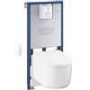 GROHE Rapid SLX Set 4-in-1 per WC, altezza di installazione 1,13 m (Incluso WC con bidet integrato, telaio, cassetta di scarico 6 l, isolamento acustico e presa elettrica, telecomando), 36509SH0