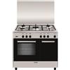 Glem Gas Cucina a Gas 5 Fuochi con Forno a Gas Grill 90x60 cm Inox Glem Gas AR965GI