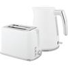 DecHome Set Bollitore Elettrico 1.7 lt 2200 W con Tostapane Doppio Bianco DecHome