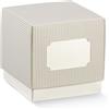 Subitodisponibile MILLE RIGHE TORTORA Scatola FLEUR portaconfetti 9X9X9 cm con tasca per b 0LBO