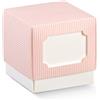 Subitodisponibile MILLE RIGHE ROSA Scatola FLEUR portaconfetti 7X7X7cm con tasca per bigli 0LF0