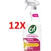 CIF 12 X Cif Spray Attivo Con Candeggina 100% Igienizzante Freschezza Di Limone 650