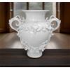 Caltagirone Vaso Ceramica Italiana Anfora Decorativo Artigianale Applicazioni Greca Bianca