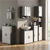 DecHome Mobile con Specchio Bagno 2 ante 1 ripiano in Legno 55x17x55 cm Grigio DecHome
