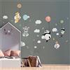 Ambiance Sticker Stickersnews - Adesivo da parete per bambini - Decorazione della camera dei bambini - Adesivo da parete con animali felici volanti - H60 x L90 cm