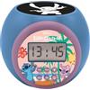 Lexibook, Disney Stitch, Sveglia a proiettore con funzione snooze e funzione sveglia, Luce notturna con timer, schermo LCD, funzionamento a batteria, Blu, RL977D