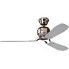HUNTER FAN Ventilatore da Soffitto Industrie II 132cm per Interni con Controllo a Parete, cromo spazzolato, 3 Pale Intercambiabili Color Teak e Color Grigio, Ideale per Estate e Inverno, Modello 24542