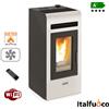 AMG Spa Stufa a pellet canalizzata Italfuoco Cayenne 12Kw 300 m³ bianca con telecomando