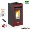 AMG Spa Stufa a pellet canalizzata Italfuoco Cayenne 12Kw - 300 m³ Bordeaux con telecom