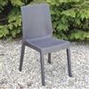 Sedia Senza Braccioli in Resina Simil Rattan Impilabile P55xL46x schienale alto